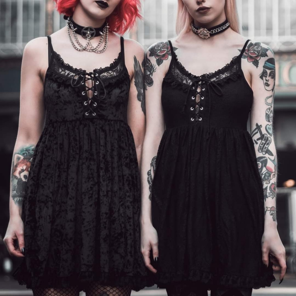 RESERVED Killstar Ashbury Angel Velvet Mini Dress